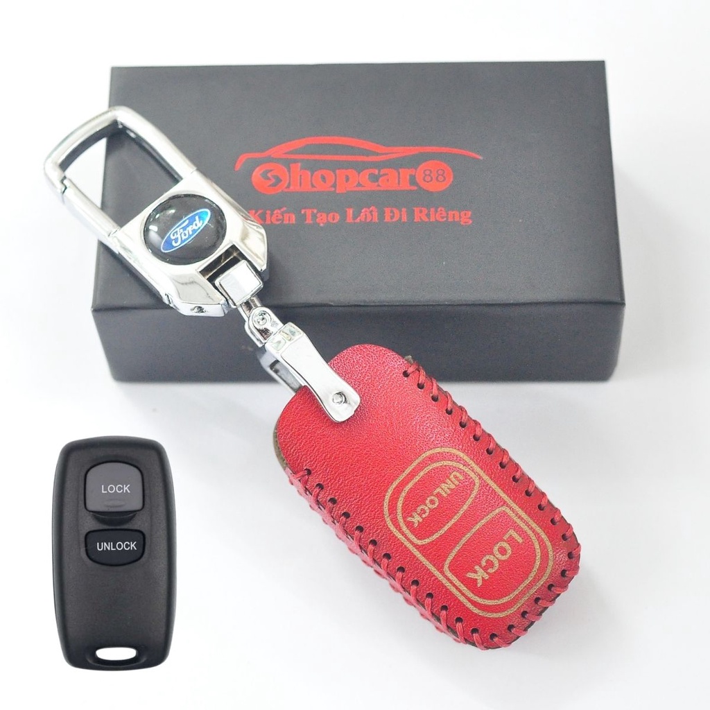 Bao Da chìa khoá xe Ford Everest 2006-2016. Da bò thật nhiều màu sắc. mẫu chuẩn như hình.