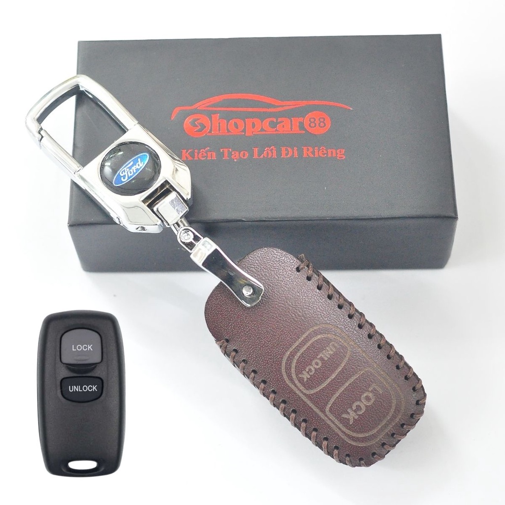 Bao Da chìa khoá xe Ford Everest 2006-2016. Da bò thật nhiều màu sắc. mẫu chuẩn như hình.