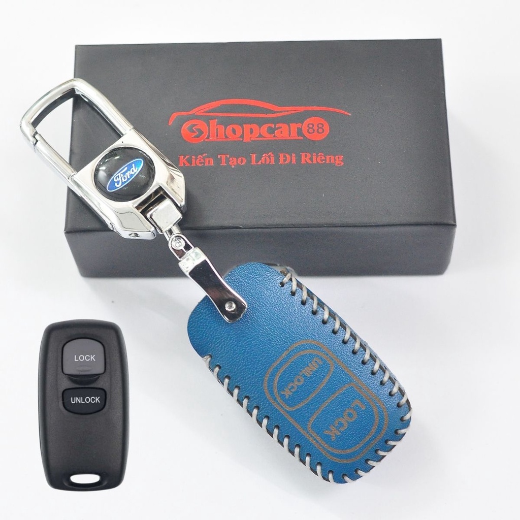 Bao Da chìa khoá xe Ford Everest 2006-2016. Da bò thật nhiều màu sắc. mẫu chuẩn như hình.