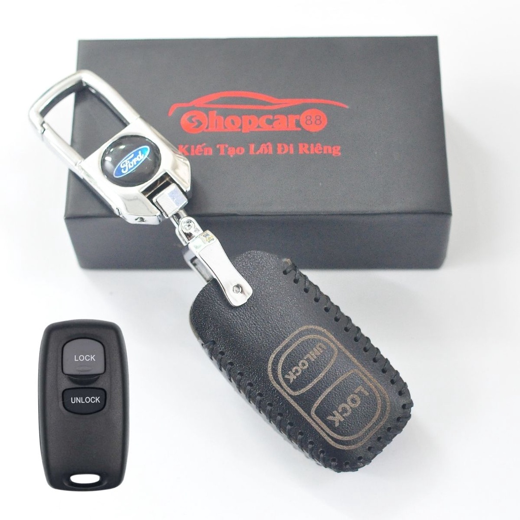 Bao Da chìa khoá xe Ford Everest 2006-2016. Da bò thật nhiều màu sắc. mẫu chuẩn như hình.