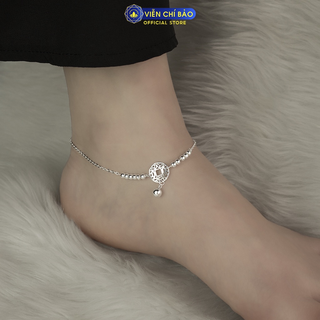 Lắc chân bạc nữ kim tiền chất liệu bạc 925 thời trang phụ kiện trang sức nữ thương hiệu Viễn Chí Bảo L500054