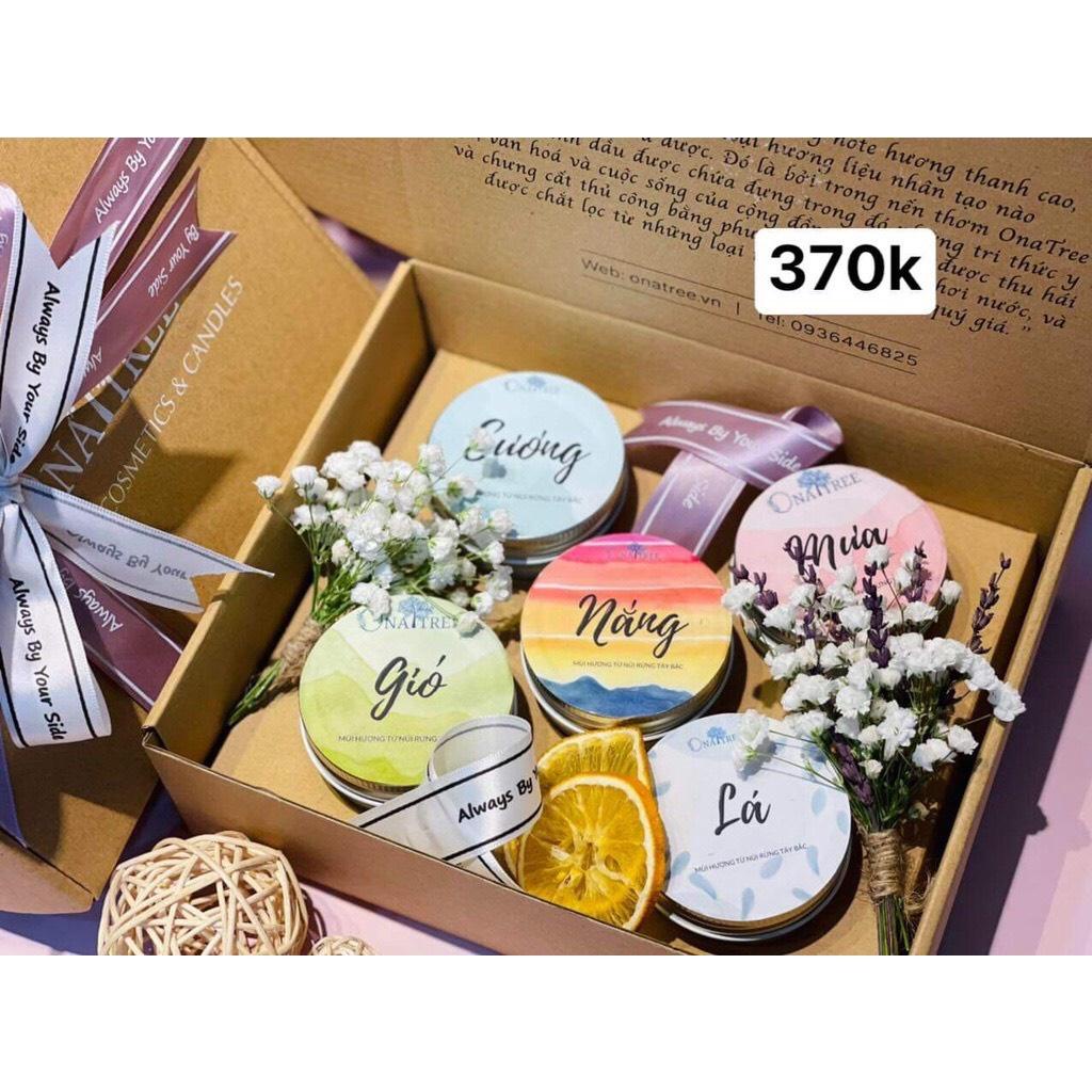 Quà Tặng Sinh Nhật Nến Thơm OnaTree Gồm 3 Nến Thơm Size 50g/70g