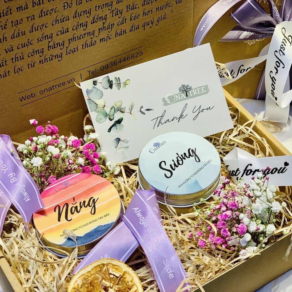 Quà Tặng Sinh Nhật Nến Thơm OnaTree Gồm 3 Nến Thơm Size 50g/70g