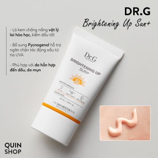 Kem Chống Nắng Làm Dịu, Nâng Tone, Dưỡng Sáng Da Dr.G Green Mild Up, Brightening UP Sun+ SPF50+ PA++++