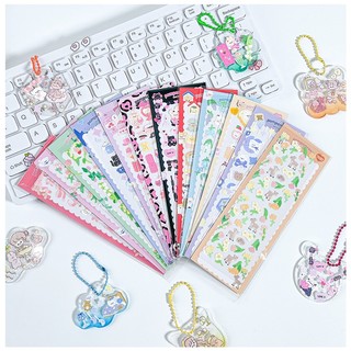 Set 1 tấm sticker cô gái cute trang trí sổ 3 màu
