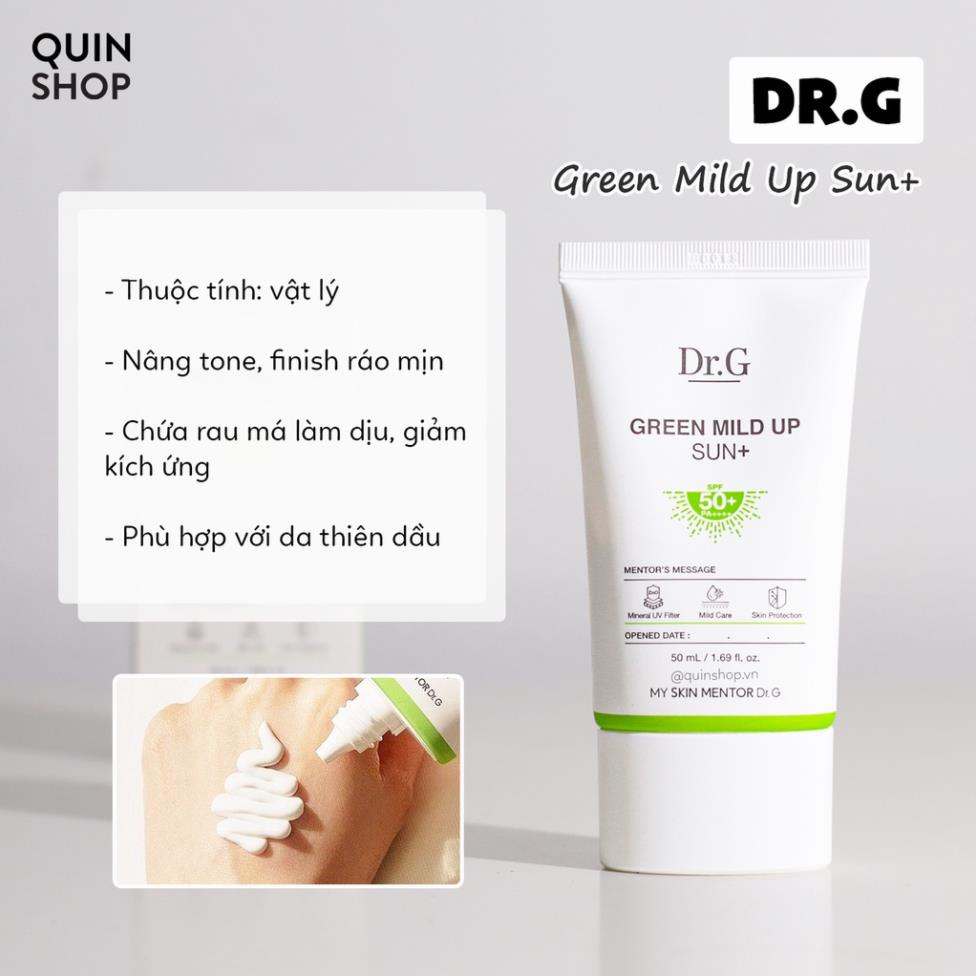 Kem Chống Nắng Làm Dịu, Nâng Tone, Dưỡng Sáng Da Dr.G Green Mild Up, Brightening UP Sun+ SPF50+ PA++++