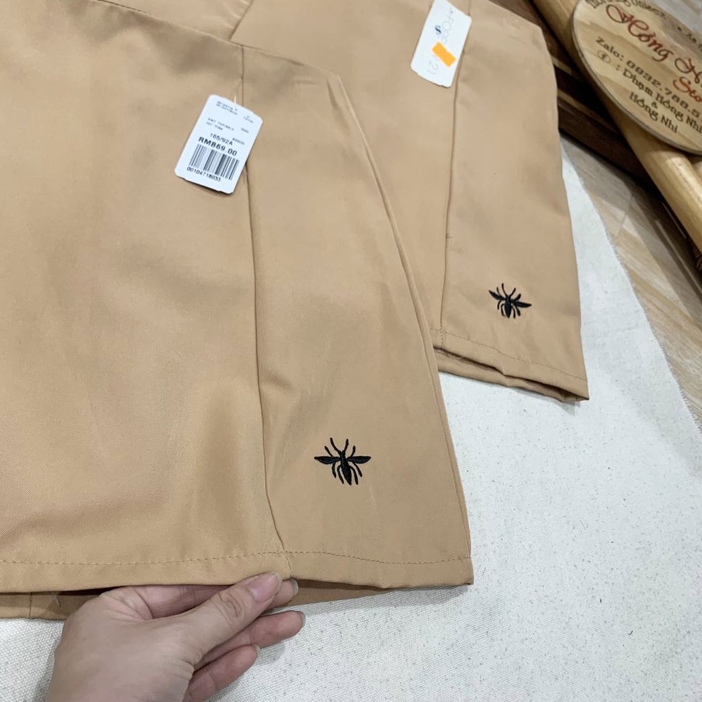 Chân Váy Chữ A Thêu Con Ong Tôn Dáng Cạp Cao Ulzzang - MX