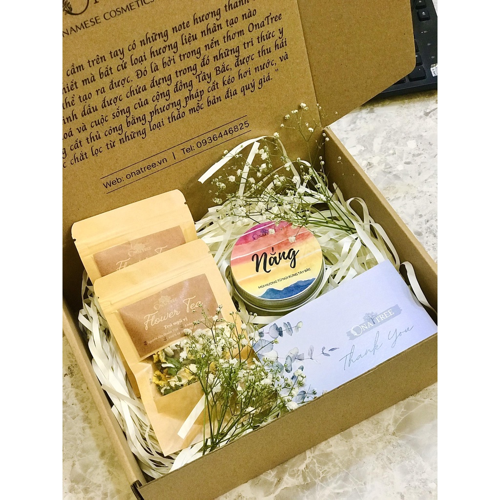 Quà Tặng Sinh Nhật Nến Thơm OnaTree Gồm 3 Nến Thơm Size 50g/70g