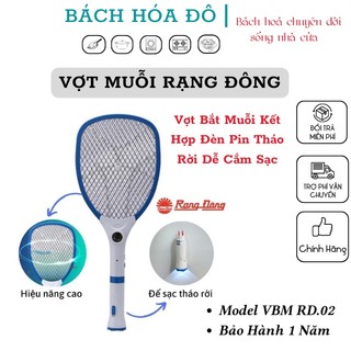 Vợt muỗi rạng đông ~ vợt bắt muỗi kết hợp đèn pin tháo rời dễ cắm sạc ~ model vbm rd.02 ~ bảo hành 1 năm ,