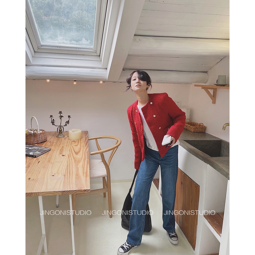 Ảnh thật 4 hình cuối-HC626.Áo khoác Tweed dáng ngắn phong cách Âu Mỹ kiểu US Zar sang chảnh