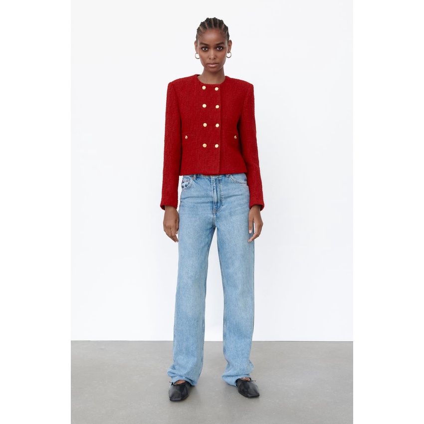 Ảnh thật 4 hình cuối-HC626.Áo khoác Tweed dáng ngắn phong cách Âu Mỹ kiểu US Zar sang chảnh