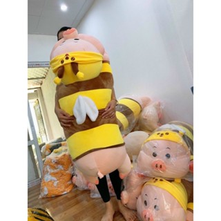  Gấu heo ong 1m-m2 gối ôm màu vàng dáng dài kết hợp heo ong màu  sắc đa dạng BẢO GẤU BÔNG 