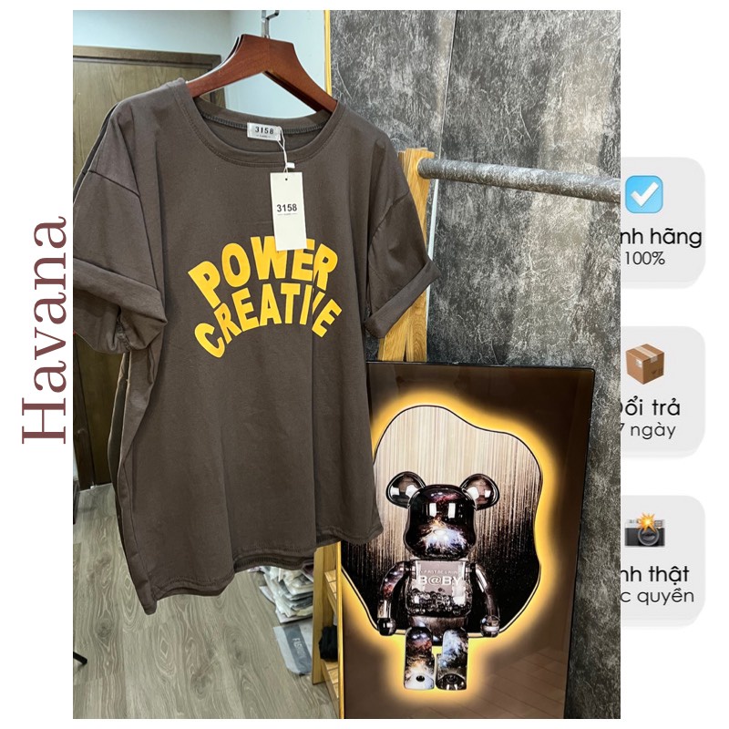 Áo thun Havana cộc tay Form rộng, Áo thun Havana Unisex dáng giấu quần chất cotton dáng giấu quần