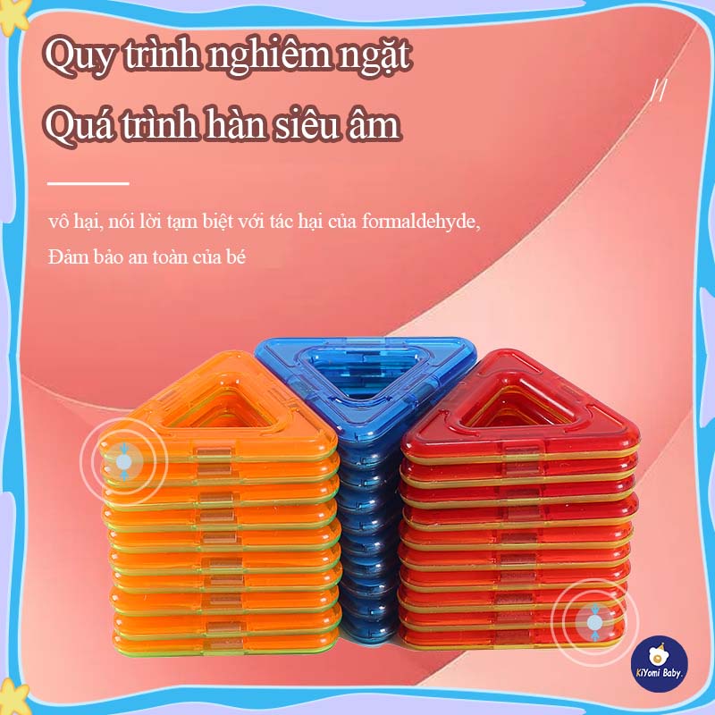 Bộ Miếng Ghép Nam Châm 4D Montessori, đồ chơi giáo dục từ tính cho bé