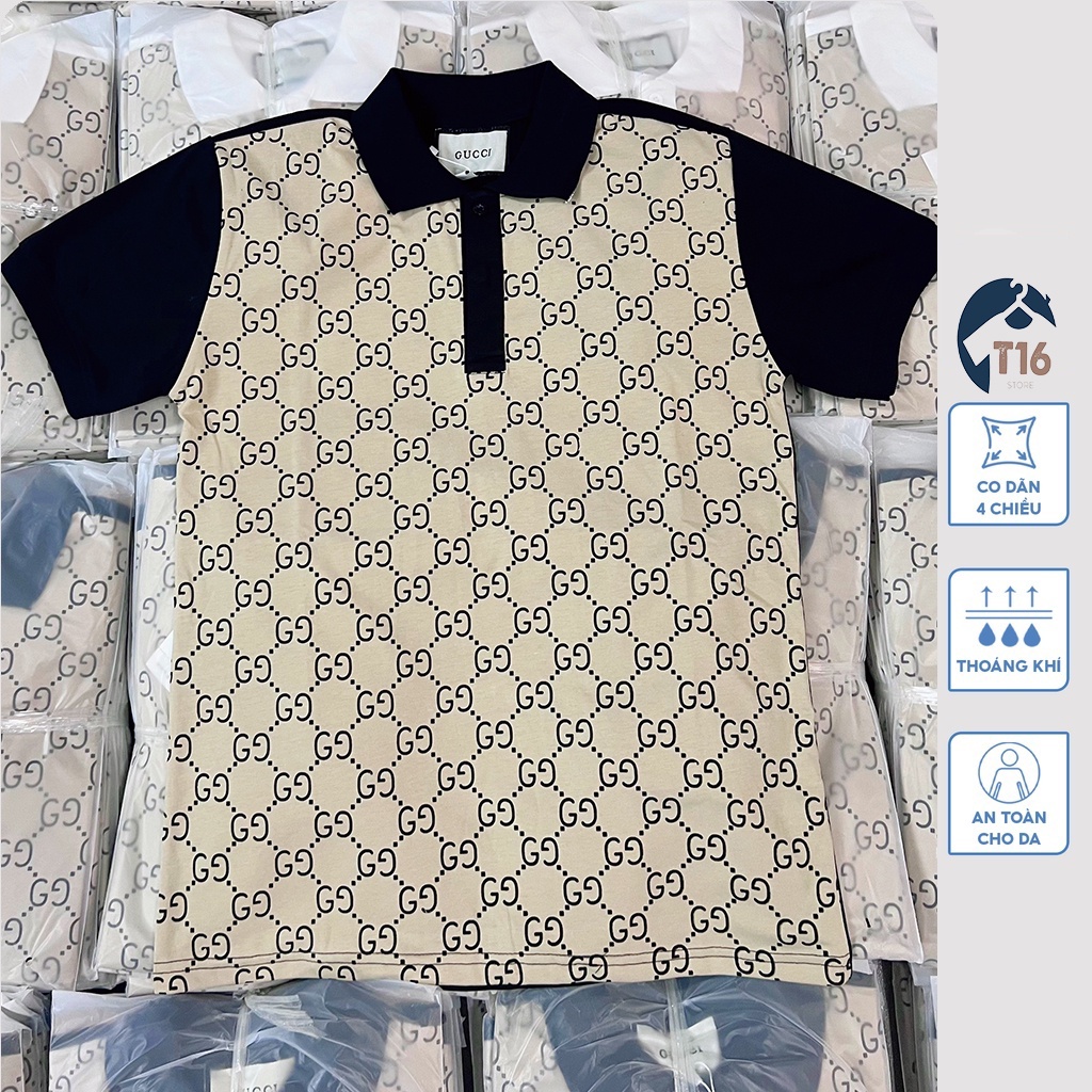 Áo Polo Nam Nữ GG2M Form Rộng Chất Vải Cotton Cao Cấp Thiết Kế Cổ Bẻ Họa Tiết In Chữ Tinh TếThời Trang Sang Trọng Local