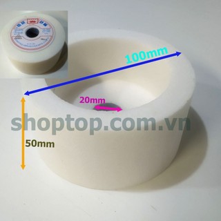 Đá mài ống trụ tròn lon bơ 100mm màu trắng, đá mài cốc 100mm