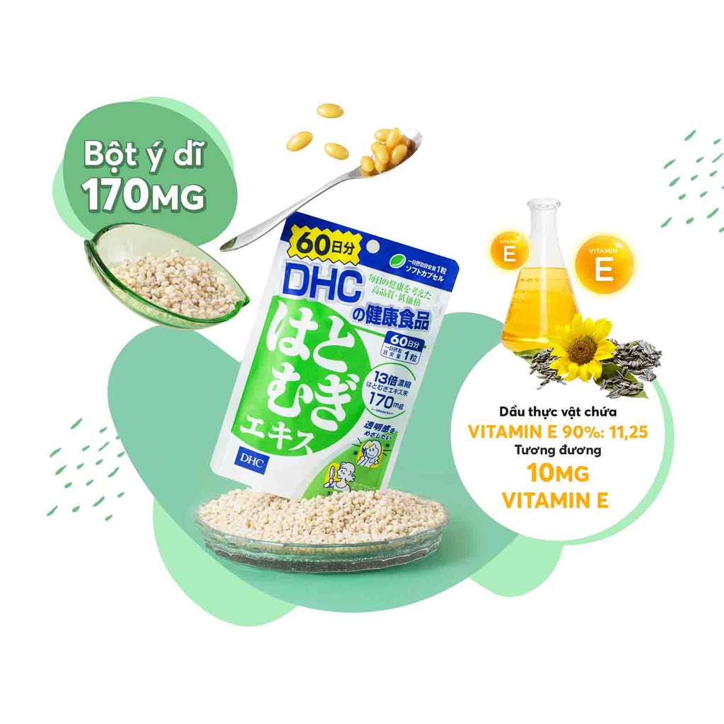 Combo Viên Uống DHC Sáng Hồng - Căng Bóng 60 Ngày (Sáng da 60 viên & Vitamin E 60 viên)