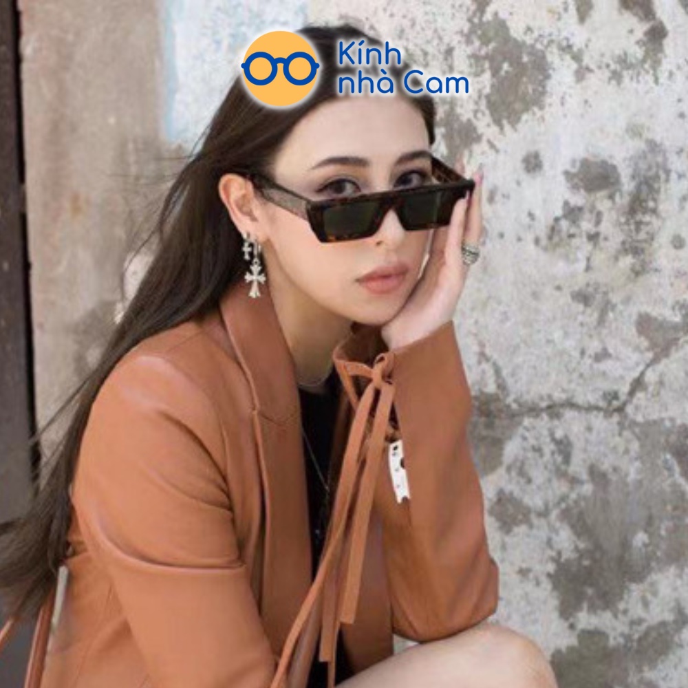 Kính Râm Chữ Nhật Thời Trang, Kính Mắt UV400 Ulzzang Thời Trang Hàn Quốc Nam Nữ FERADO (tặng kèm hộp đựng kính)