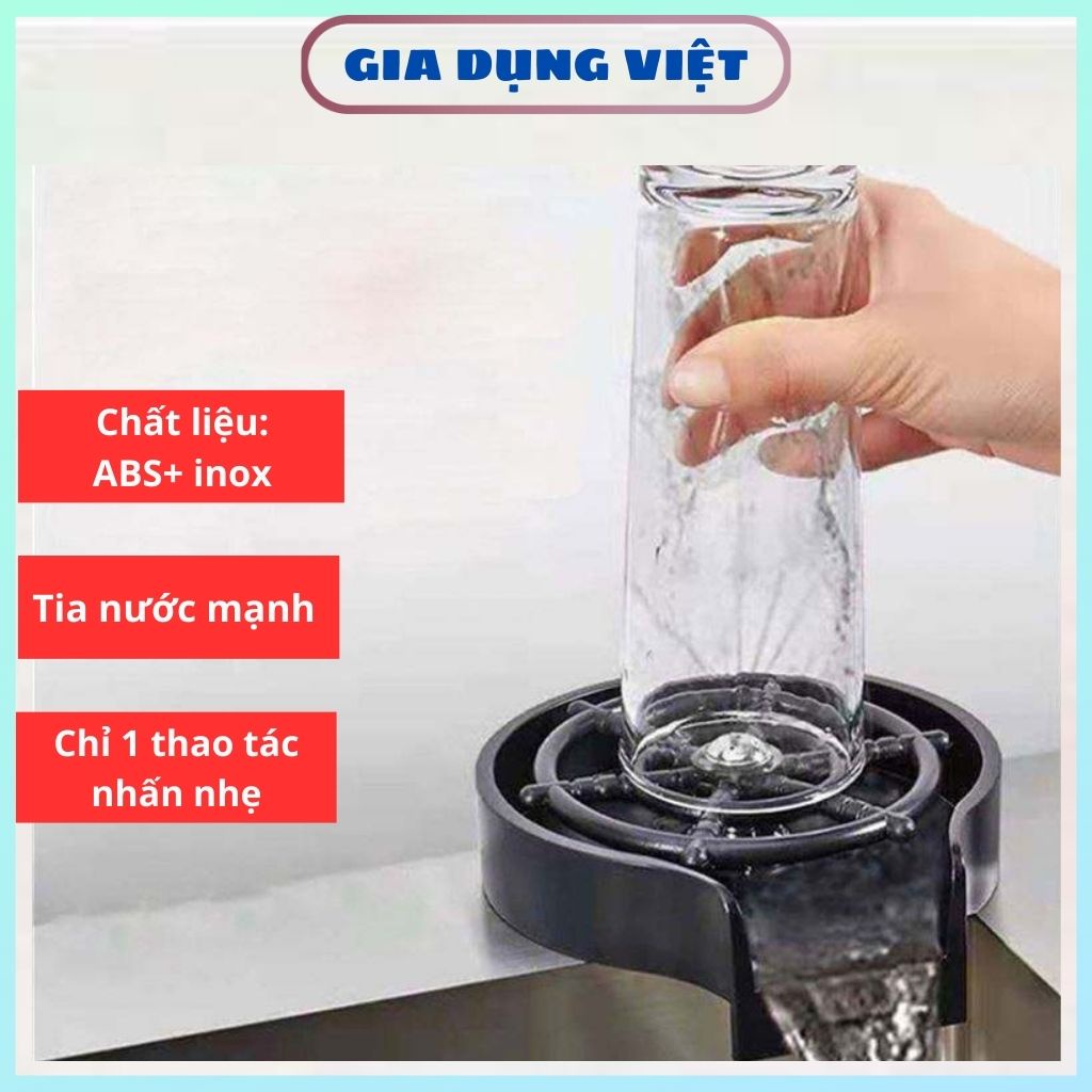 Dụng cụ rửa cốc, rửa ly đa năng bằng inox tự động, tia nước mạnh dành cho quầy bar, chậu rửa- PK101