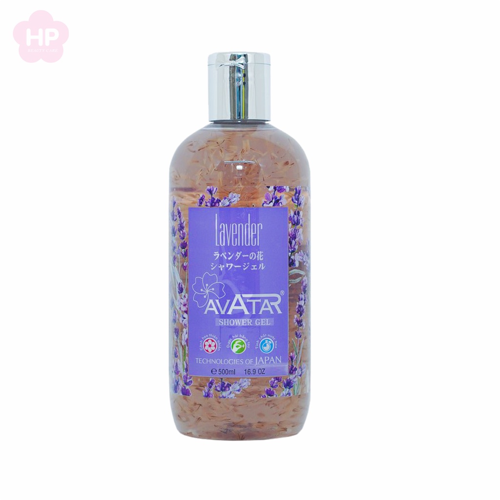 Sữa Tắm Avatar Lavender Hương Hoa Nhật Bản Với Cánh Hoa Thật (Combo Chai 500ML Và Set 24ML)