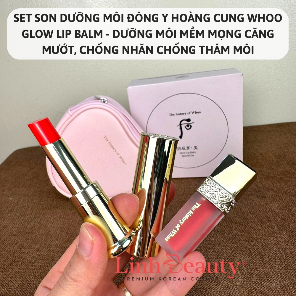 Set Son Dưỡng Đông Y Chống Nắng WHOO GLOW LIP BALM SPF10 Special Set