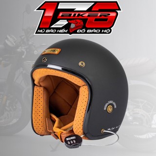 Mũ bảo hiểm 3/4 Bulldog Heli Fiberglass ( sợi thủy tinh siêu nhẹ) - BIKER 176 - Mũ bảo hiểm & Dầu nhớt Vũng Tàu