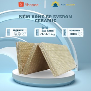 Nệm Bông Ép Everon Ceramic gấp 3 Khử Trùng - Tốt Cho Tuần Hoàn Máu - Giao màu ngẫu nhiên