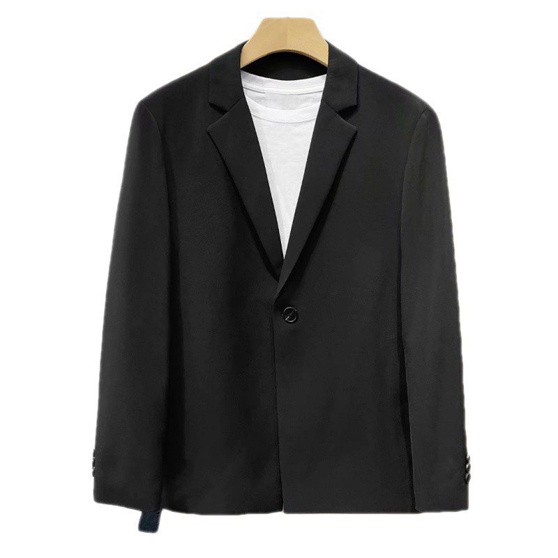 Áo Khoác Blazer Nam dáng Hàn Quốc form rộng dài tay , áo vest nam trẻ trung thời trang màu đen , màu trắng kem , màu ghi