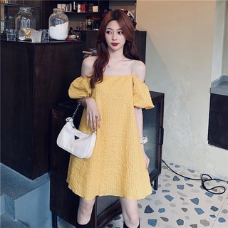 Váy xốp suông trễ vai