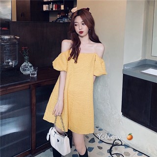 Váy xốp suông trễ vai