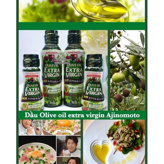 Dầu Oliu Extra Virgin Ajinomoto Nhật Bản - Dầu ăn dặm bổ sung vitamin A, C, D, E, K, vitamin B+ cho bé từ 6m+