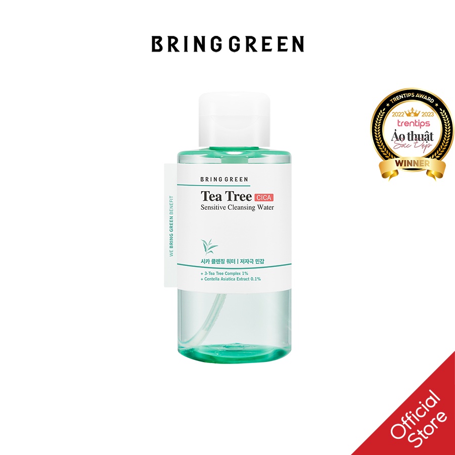 Nước Tẩy Trang Giảm Mụn Làm Dịu Da Bring Green Tea Tree Cica Sensitive Cleansing Water 500ml