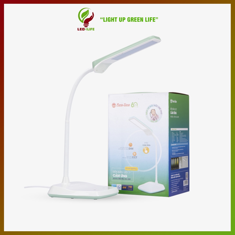 Đèn Bàn Cảm Ứng LED Rạng Đông 6W - RD-RL-36.LED - 4 Nhiệt Độ Màu, 3 Mức Sáng