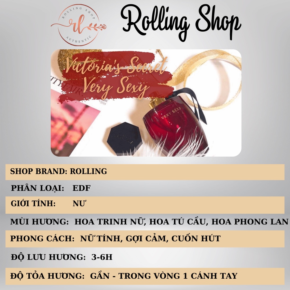 Nước Hoa Chiết Nữ Victoria's Very Sexy Quyến Rũ, Gợi Cảm Đầy Lôi Luốn Dung Tích 10ml - Rolling Shop