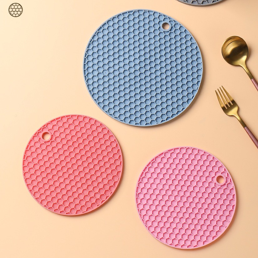 Lót Nồi Silicon Chống Nóng Chịu Nhiệt Phong Cách Bắc Âu Dày 0,5Cm Chịu Được Nhiệt Độ Cao 200 độ C