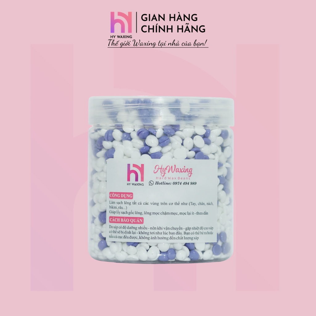 [CHE TÊN] Sáp Wax Lông Mix Lavender + Sữa Dừa Chuyên Dụng Wax Bikini Tặng Kèm Que HY WAXING