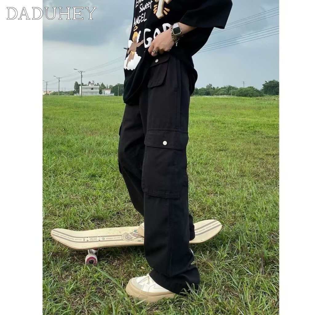 Quần kaki Cargo ROKY màu ĐEN/BE dài suông ống rộng túi hộp trơn form nam nữ unisex