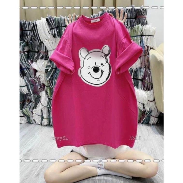 [Rẻ Vô Địch] Áo Phông Cotton Khô 3158 Form Rộng Nam Nữ Unisex In Hình Mặt Gấu M2