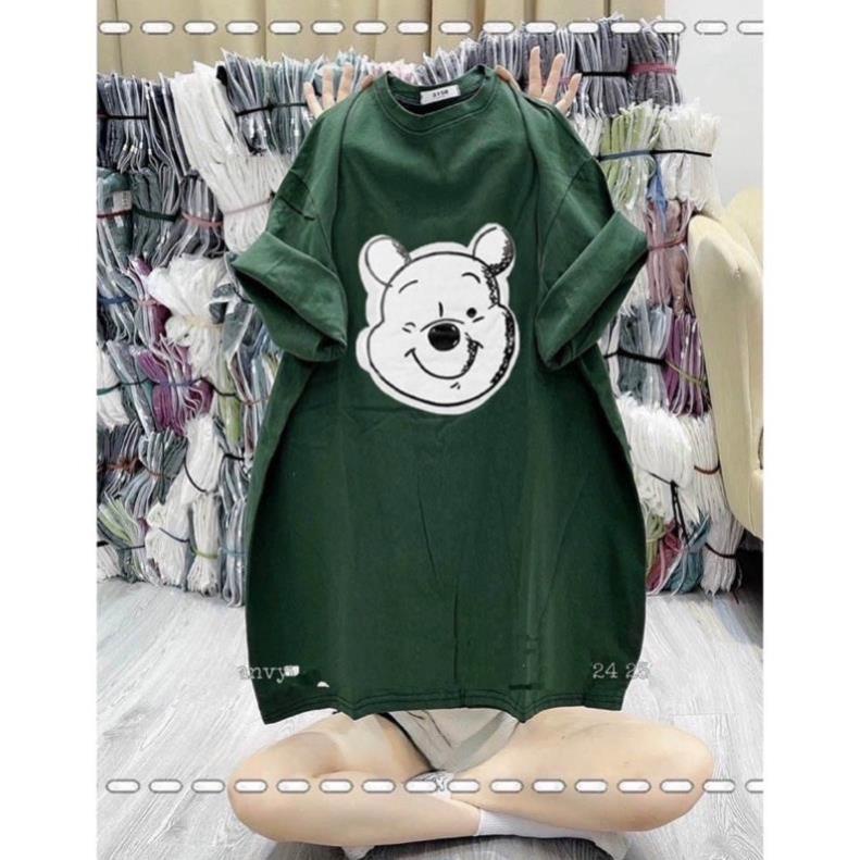 [Rẻ Vô Địch] Áo Phông Cotton Khô 3158 Form Rộng Nam Nữ Unisex In Hình Mặt Gấu M2