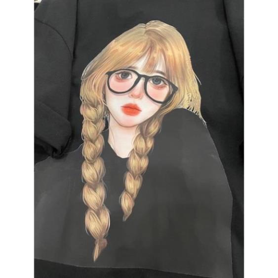 [Rẻ Vô Địch] Áo Thun Cotton Khô 3158 Form Rộng Unisex In Hình Cô Gái Trend M2