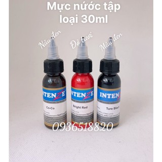 Mực tập xăm intenze, mực học phun màu đen đỏ