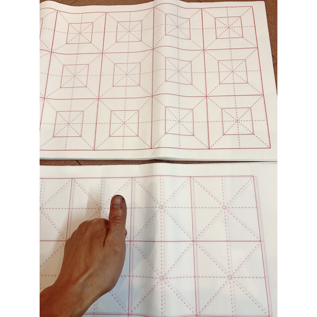 Giấy xuyến chỉ có kẻ ô li mễ hồi cung 10cm viết thư pháp bút lông-tc9