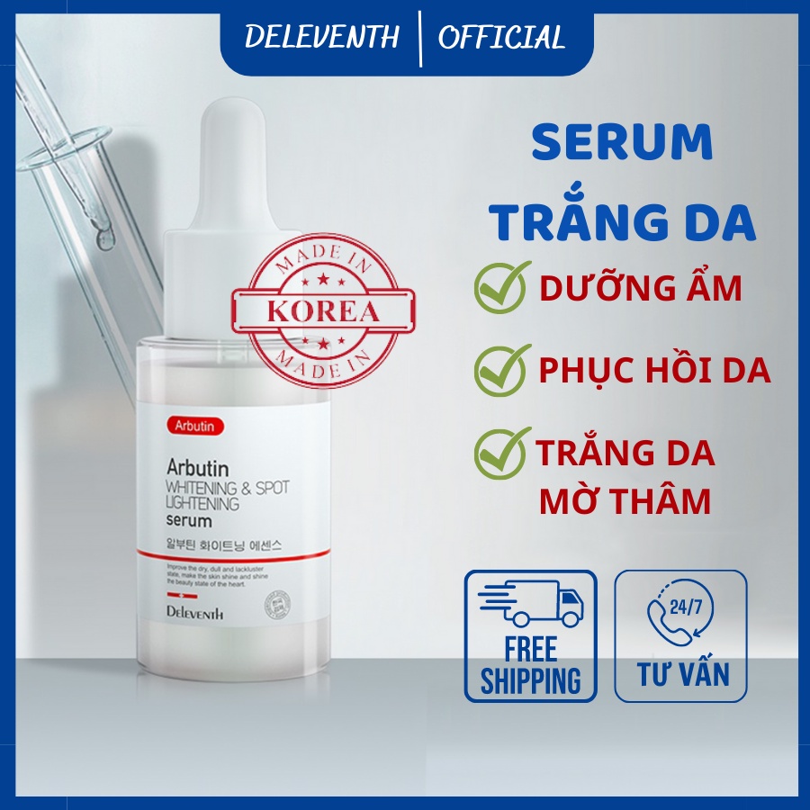 Serum arbutin Deleventh, Alpha arbutin giúp trắng da, giảm thâm, làm trắng, dưỡng ẩm và làm da săn chắc căng mịn - 37ml