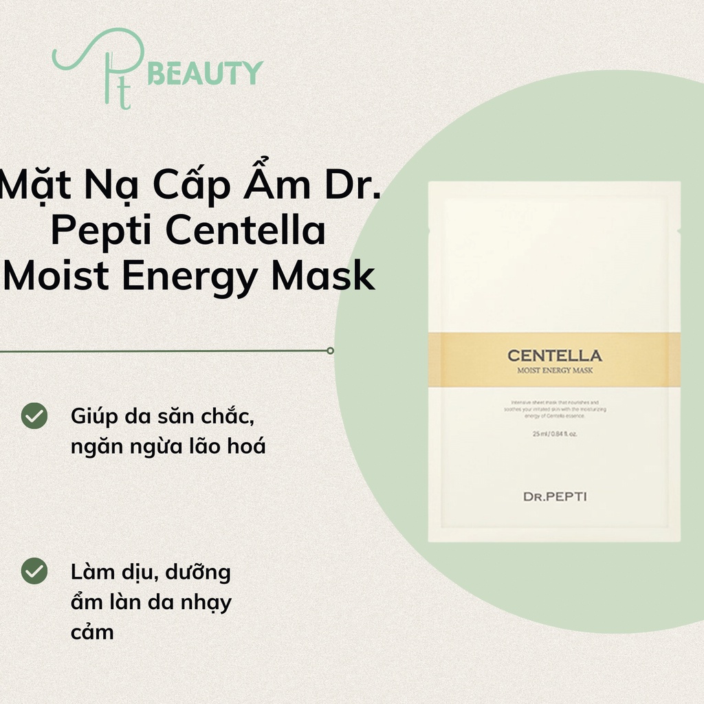 Mặt Nạ Cấp Ẩm Dr. Pepti Centella Moist Energy Mask - Full Hộp