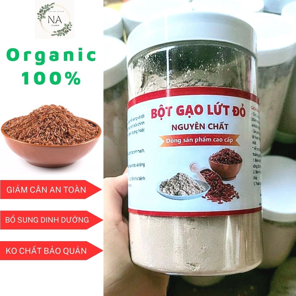 Bột Gạo Lứt /Lức Giảm Cân Lợi Sữa 100% Nguyên Chất Hộp 0,5kg - N.A Farm - L03