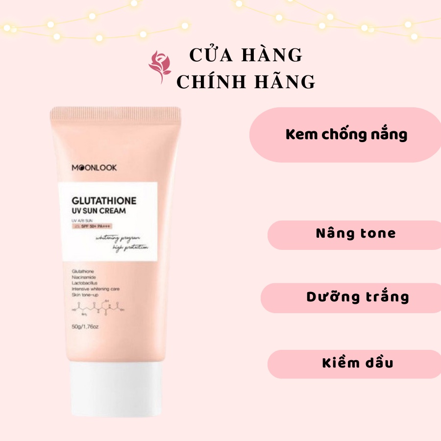 Kem Chống Nắng Hàn Quốc Moonlook SPF 50+ PA+++  là sản phẩm kem chống nắng cấp ẩm, kiềm dầu, dưỡng trắng và nâng tone