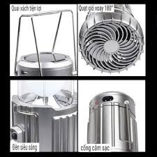 Đèn Kèm Quạt Sạc Năng Lượng Mặt Trời 3in1
