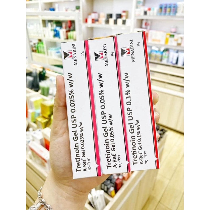 Tretinoin Aret 0.1 / 0.05 / 0.025 - Gel Ngăn Ngừa Lão Hóa, Giảm Mụn 20g - Tre Aret Ấn Độ