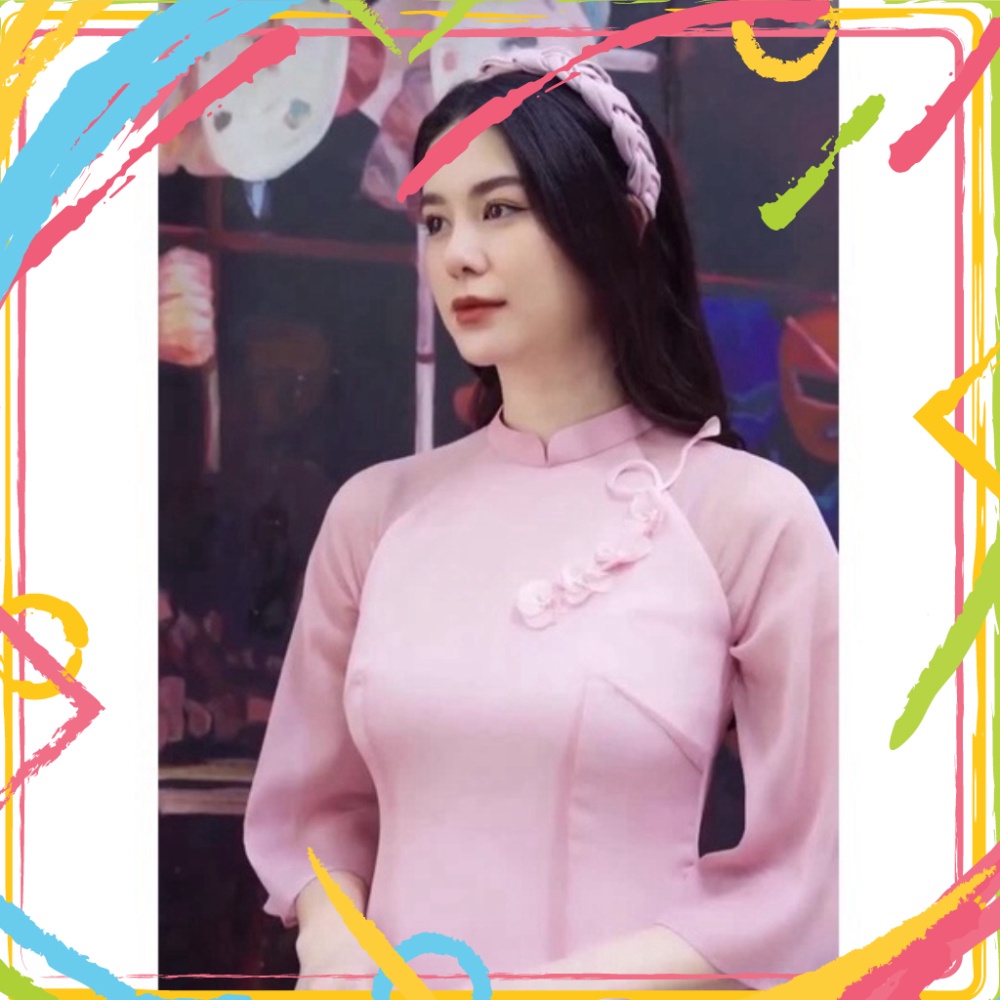Áo dài cách tân 4 tà đính hoa may mắn chính hãng