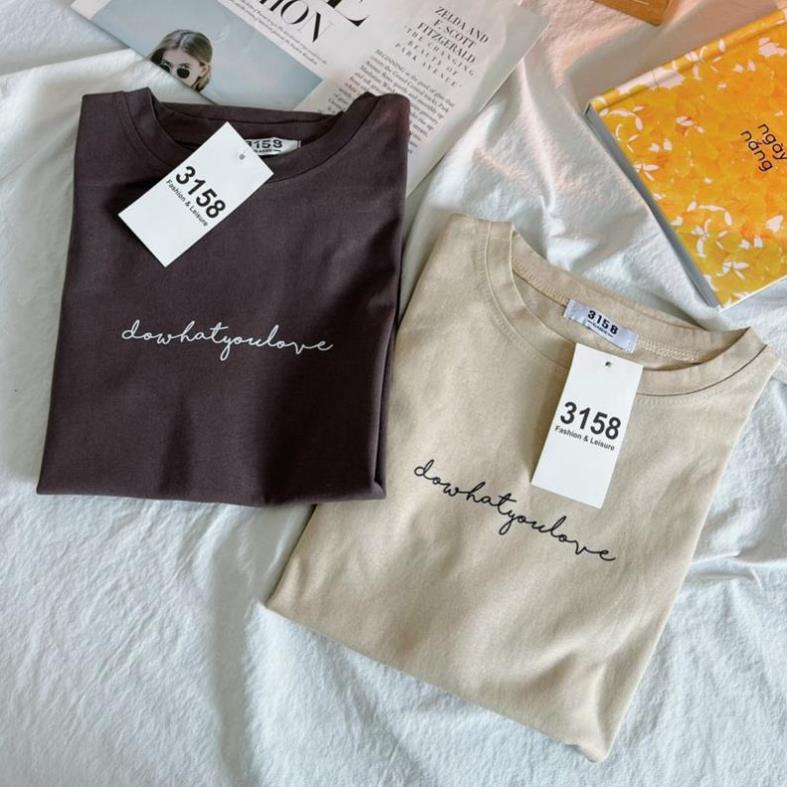 [Rẻ vô địch] Áo Thun Cotton Khô 3158 Form Rộng Nam Nữ Unisex In Dòng Chữ Ký Clow